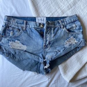 One Teaspoon Bandit Denim Cut Off Shorts